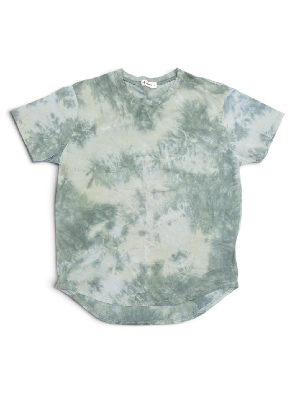 Kliegou Men's Hip Hop Tie-Dye Tee - Sage Green Size Large